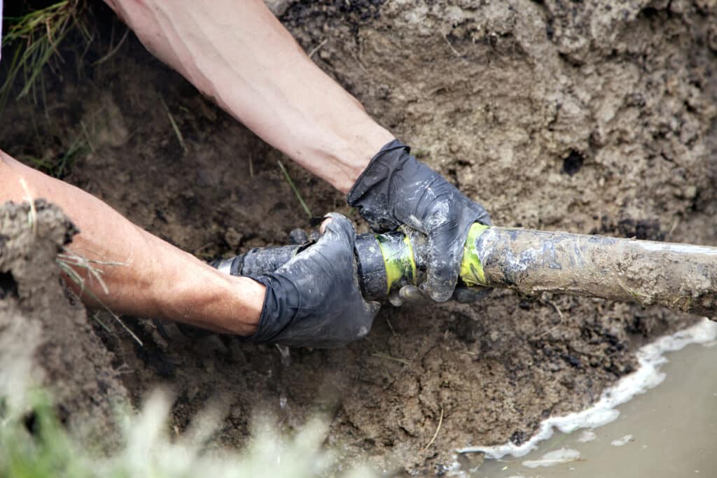 Broken Pipe in a Septic Field