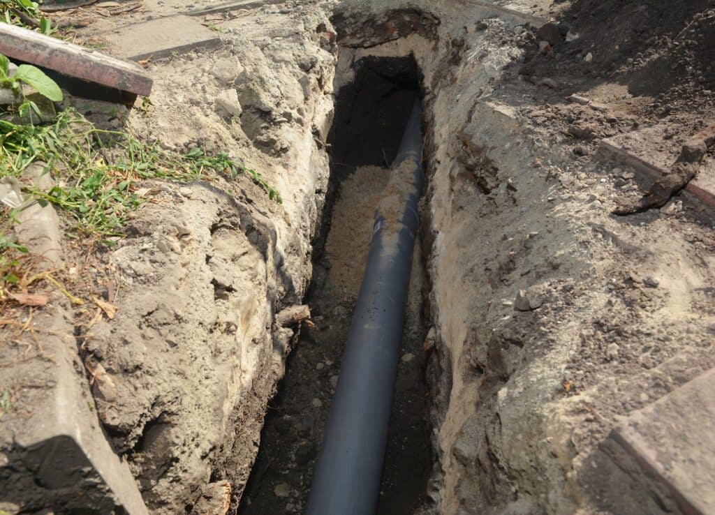 sewer drain pipe installation